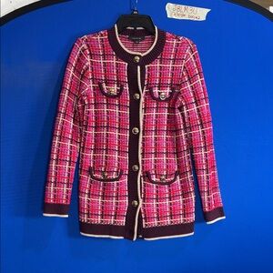 Ann Taylor Purple and Pink Striped Sweater